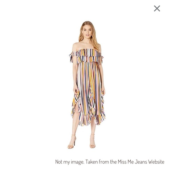 Miss Me Off the Shoulder Stripped Dress - Picture 3 of 5